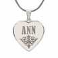 Ann - Engraved Heart Pendant Necklace