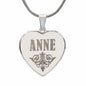 Anne - Engraved Heart Pendant Necklace