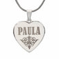 Paula - Engraved Heart Pendant Necklace