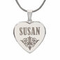Susan - Engraved Heart Pendant Necklace