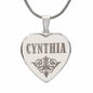 Cynthia - Engraved Heart Pendant Necklace