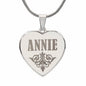 Annie - Engraved Heart Pendant Necklace