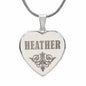 Heather - Engraved Heart Pendant Necklace