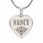 Nancy - Engraved Heart Pendant Necklace
