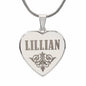 Lillian - Engraved Heart Pendant Necklace