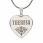 Theresa - Engraved Heart Pendant Necklace
