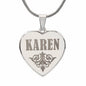 Karen - Engraved Heart Pendant Necklace