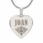 Joan - Engraved Heart Pendant Necklace