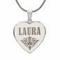 Laura - Engraved Heart Pendant Necklace