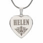 Helen - Engraved Heart Pendant Necklace