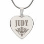 Judy - Engraved Heart Pendant Necklace