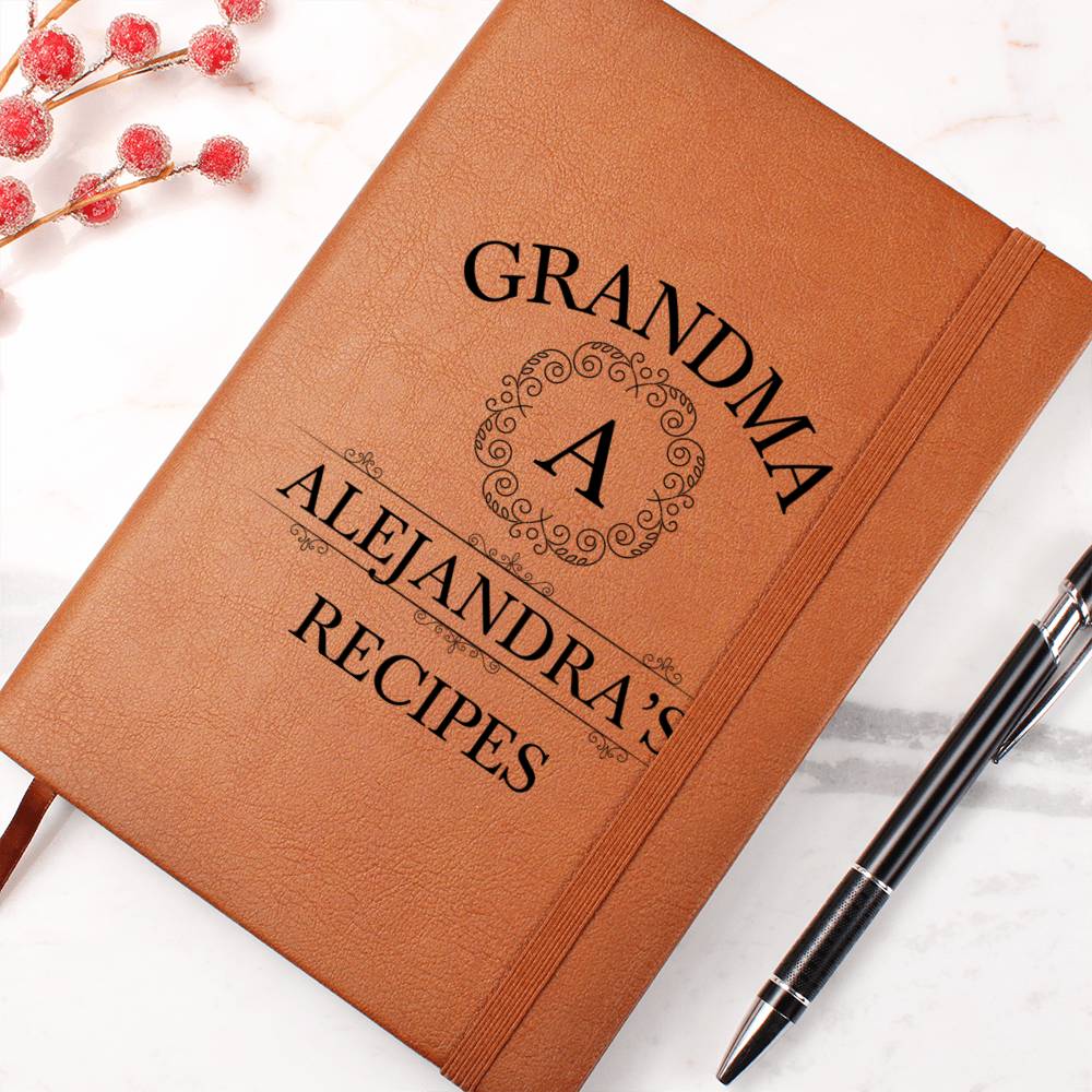 Grandma Alejandra's Recipes - Vegan Leather Journal