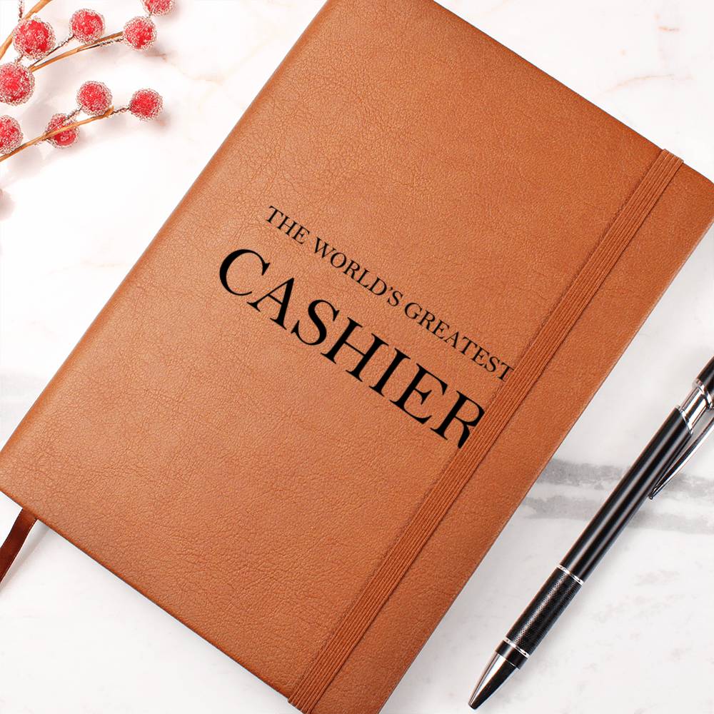 World's Greatest Cashier - Vegan Leather Journal