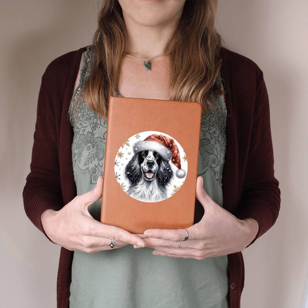 Christmas Dog - English Setter - Vegan Leather Journal