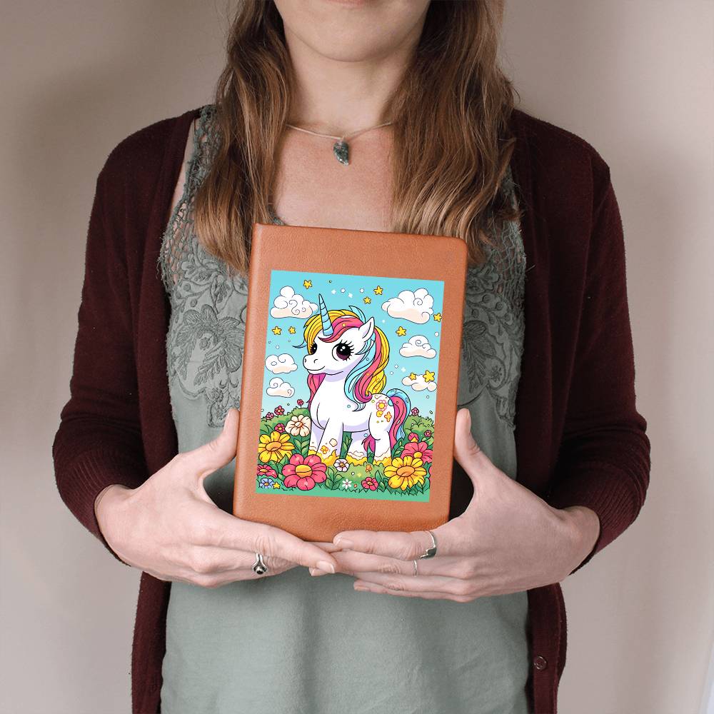 Cute Unicorn 113 - Vegan Leather Journal