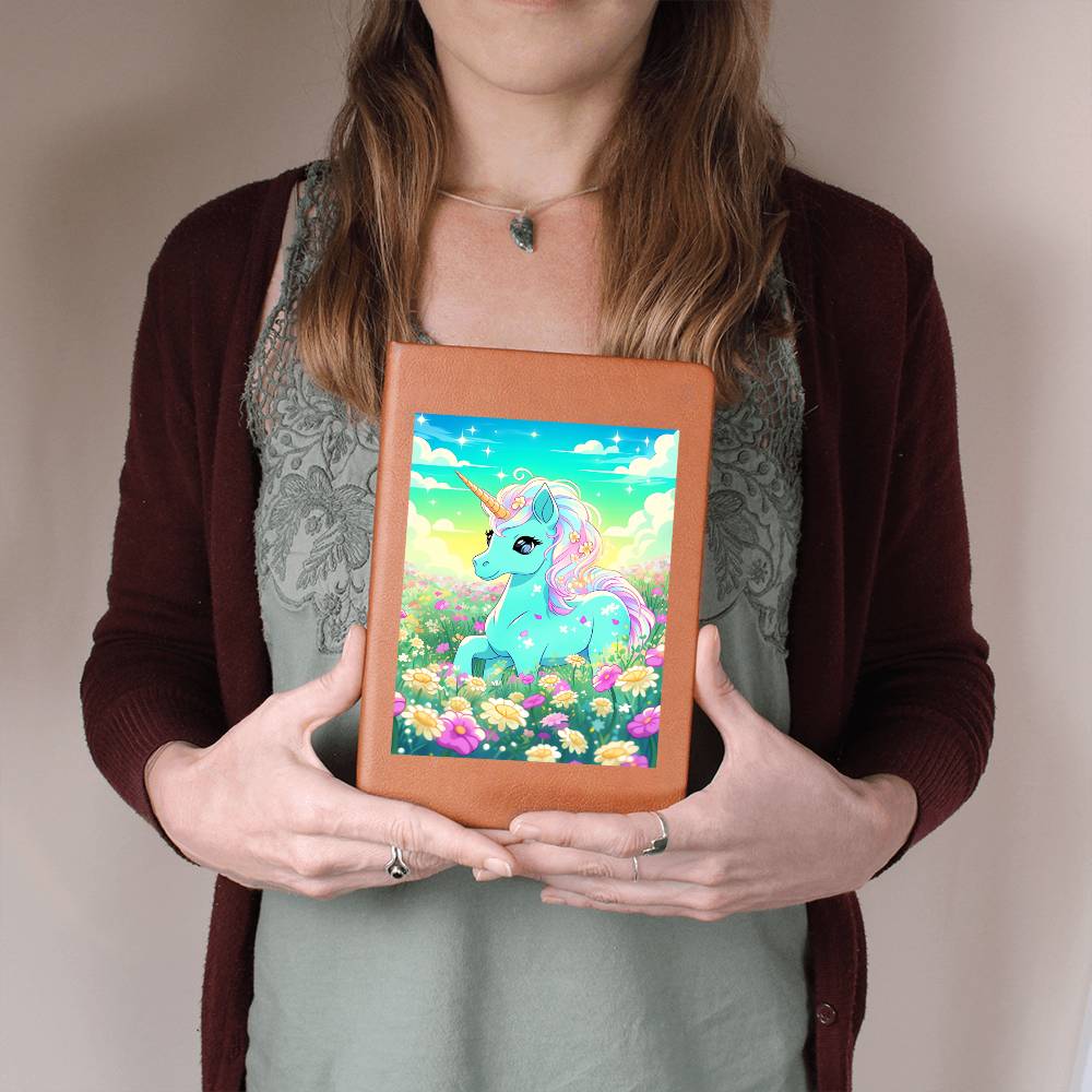 Cute Unicorn 071 - Vegan Leather Journal