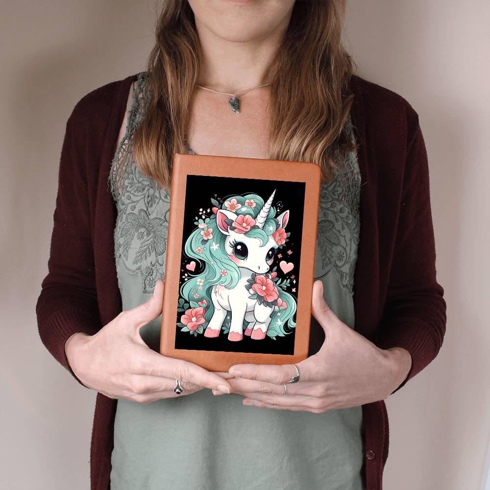 Cute Unicorn 061 - Vegan Leather Journal