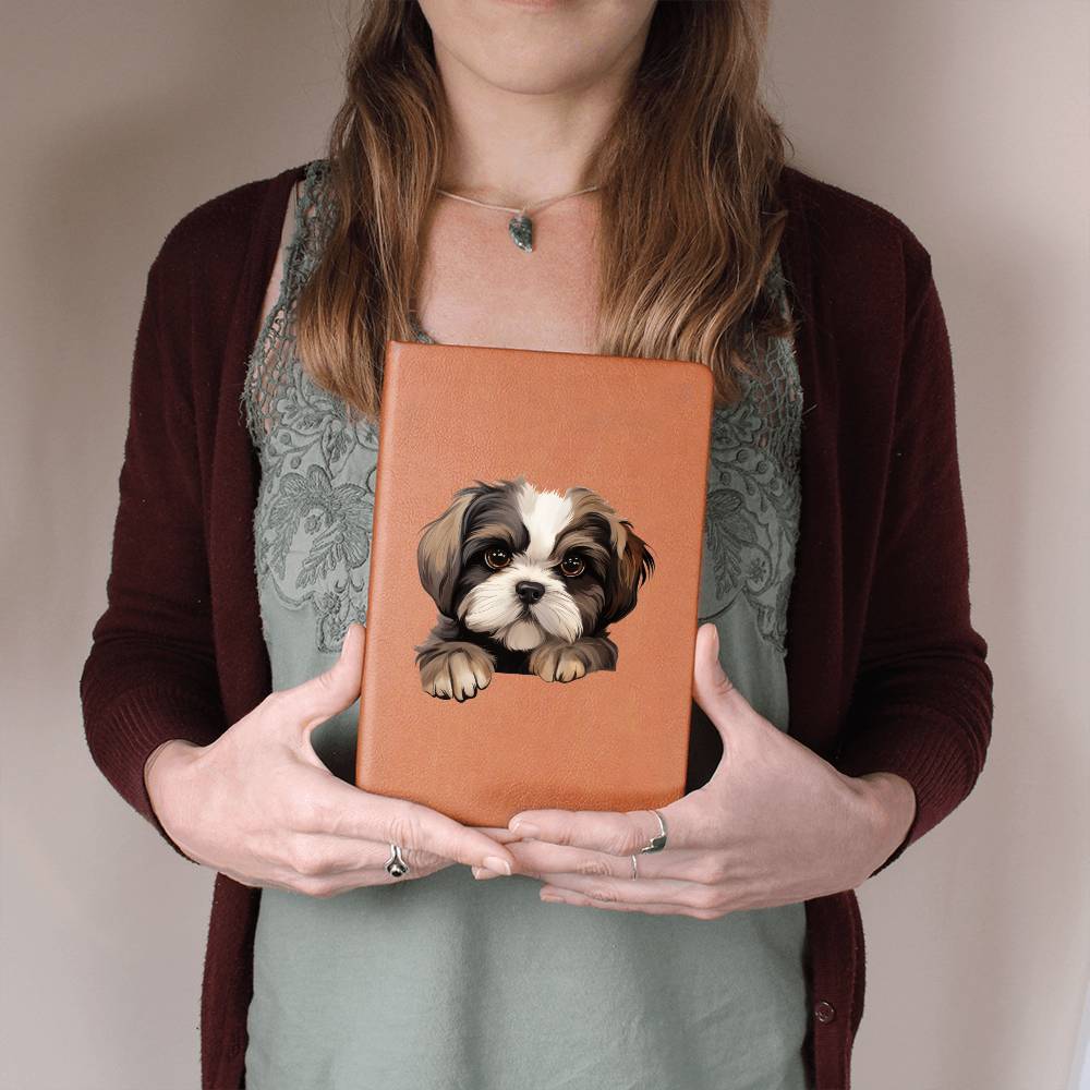 Shih Tzu Peeking - Vegan Leather Journal