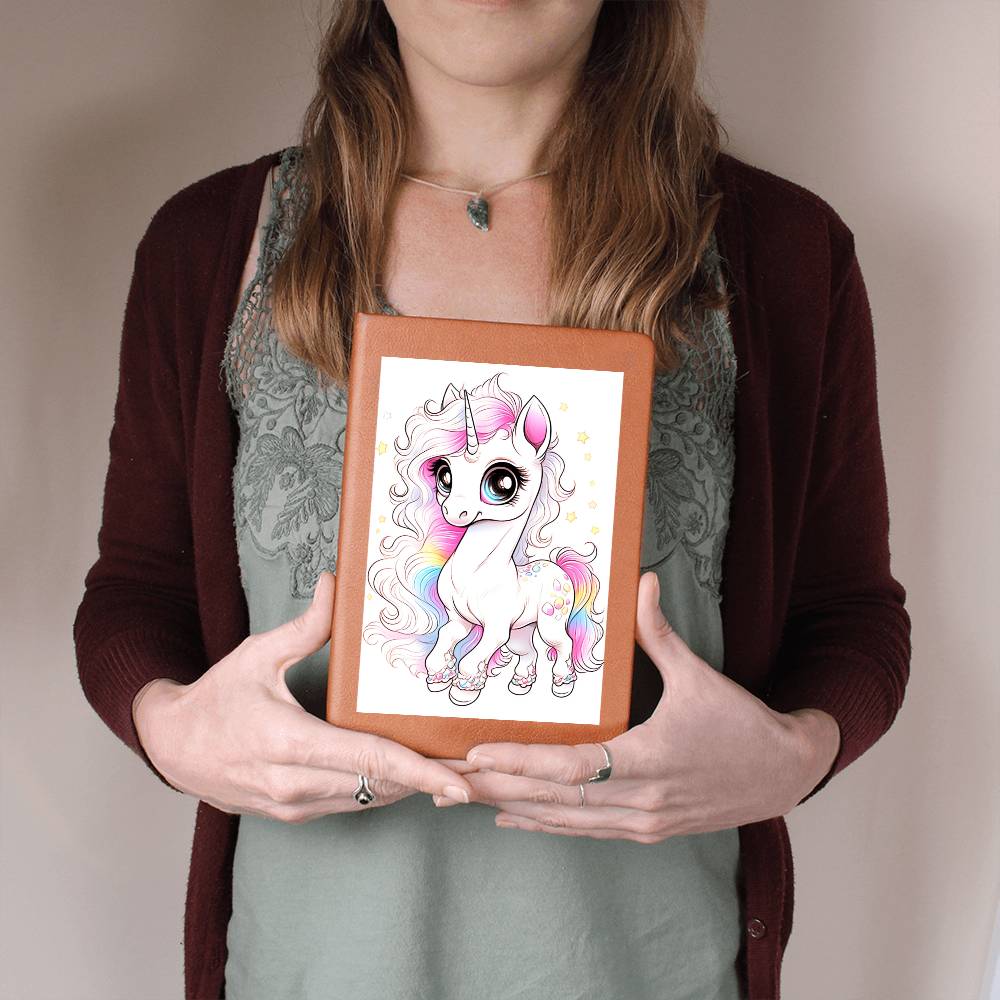 Cute Unicorn 084 - Vegan Leather Journal