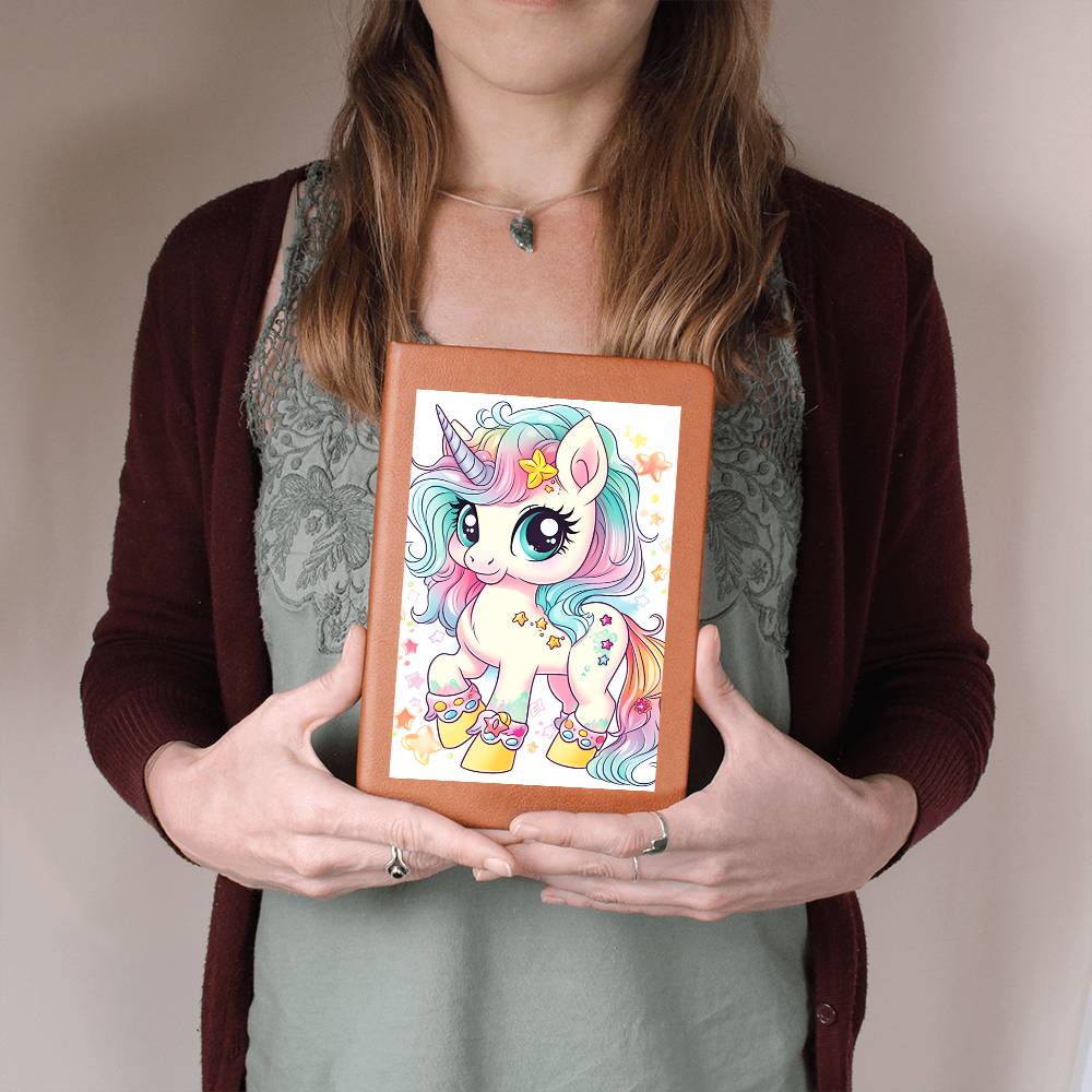Cute Unicorn 065 - Vegan Leather Journal