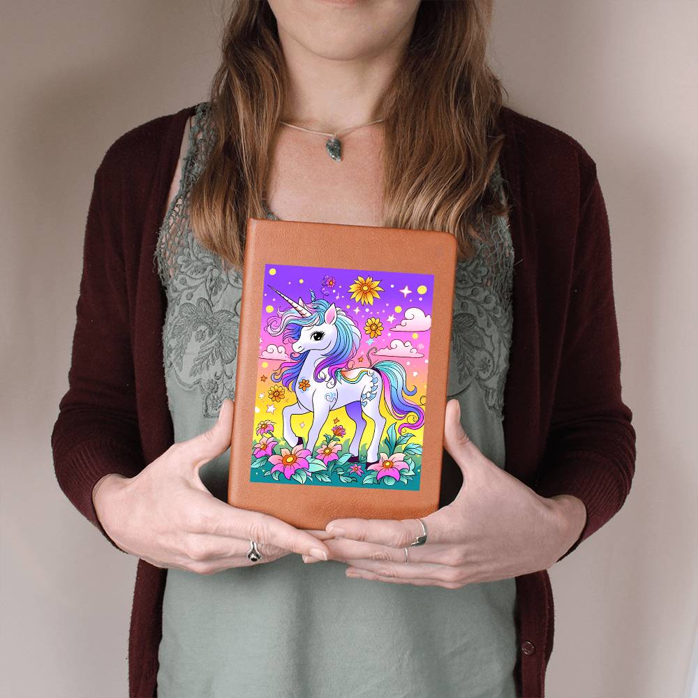 Cute Unicorn 080 - Vegan Leather Journal