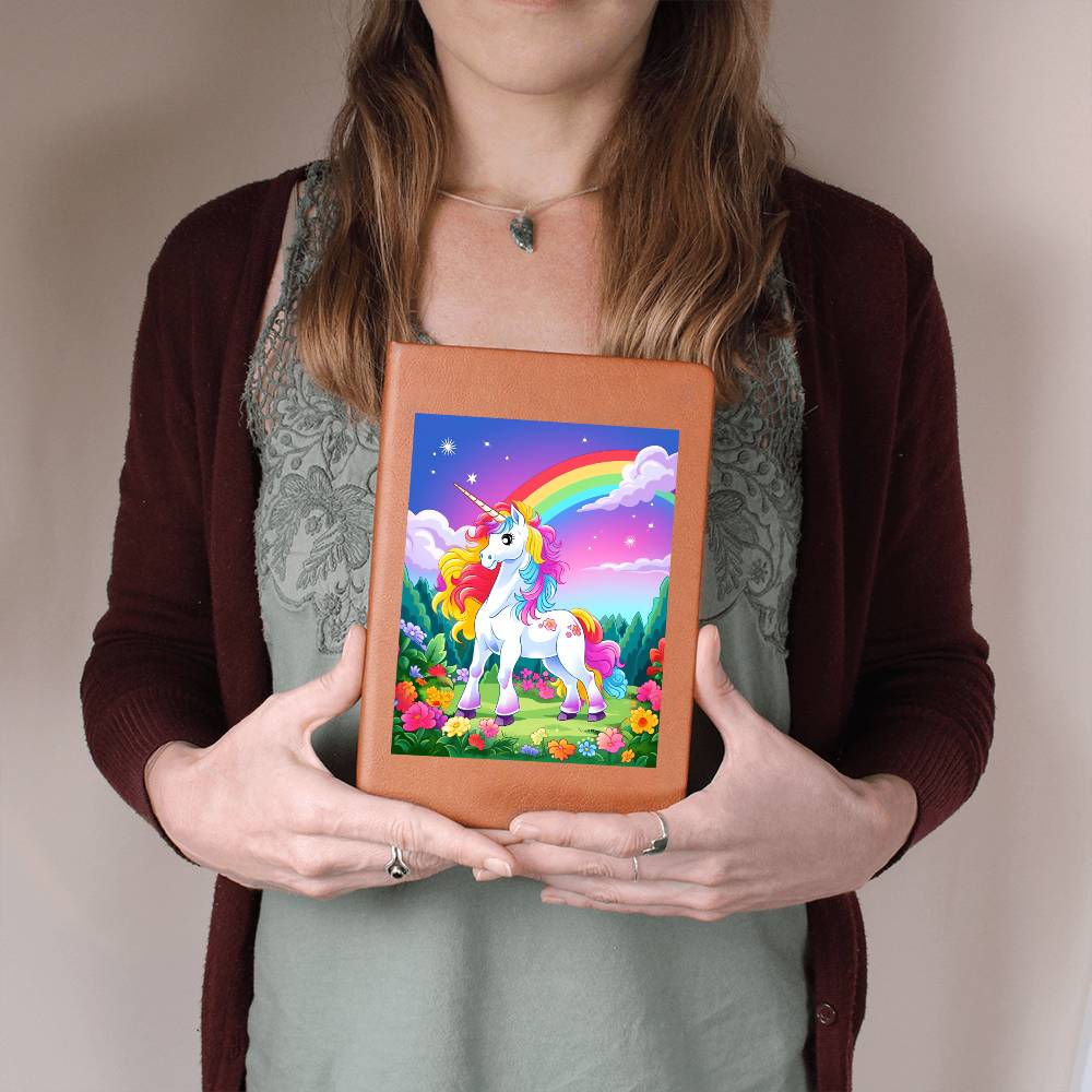 Cute Unicorn 058 - Vegan Leather Journal