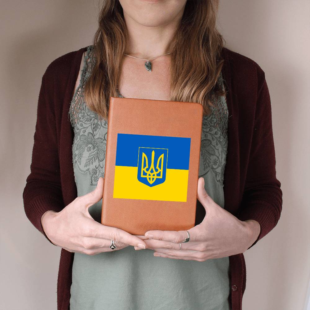 Tryzub And Flag Of Ukraine - Vegan Leather Journal