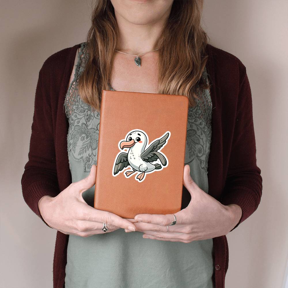 Cute Albatross sticker 03 - Vegan Leather Journal