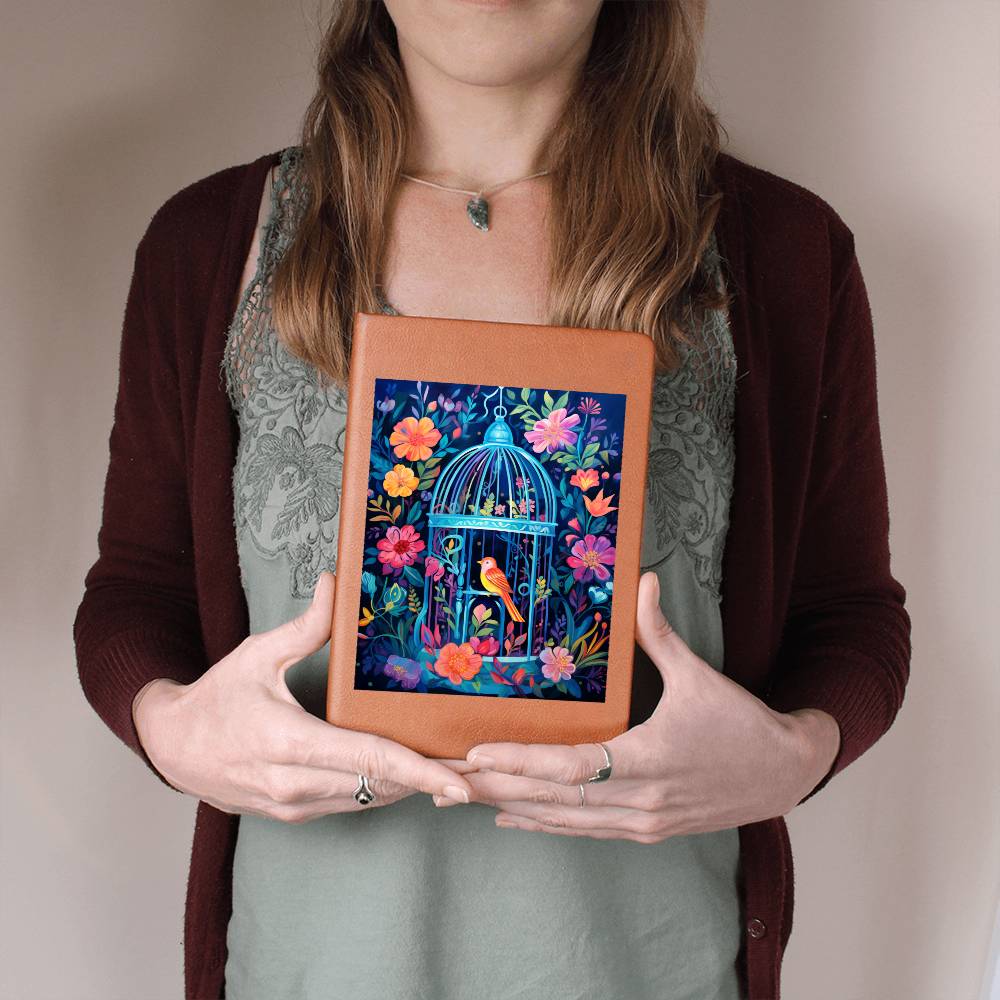 Birds And Floral Design 167 - Vegan Leather Journal