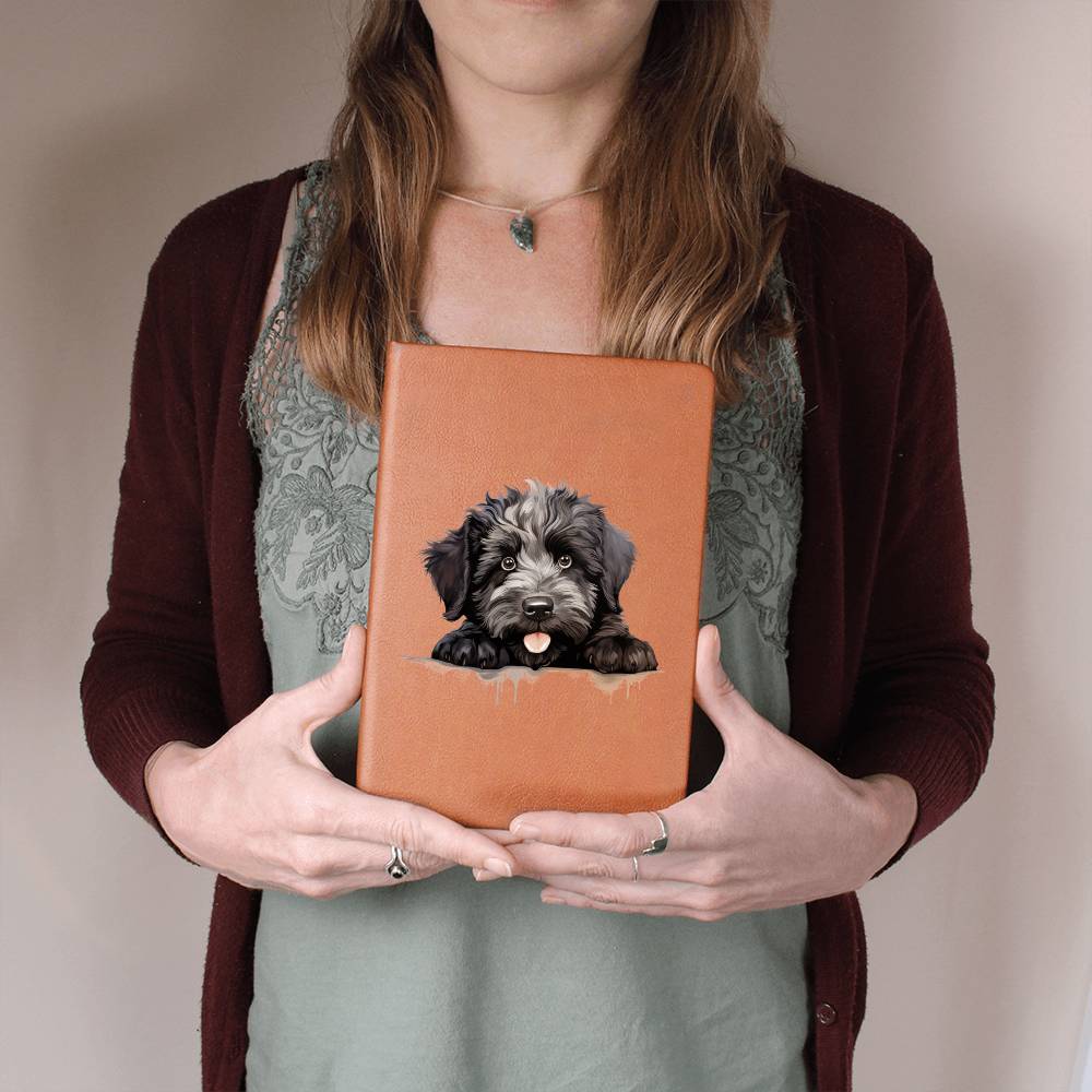 Bouvier des Flandres Peeking - Vegan Leather Journal