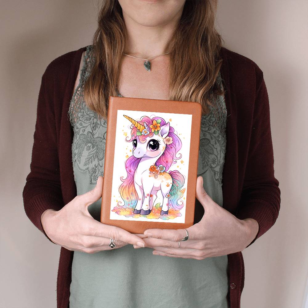 Cute Unicorn 095 - Vegan Leather Journal