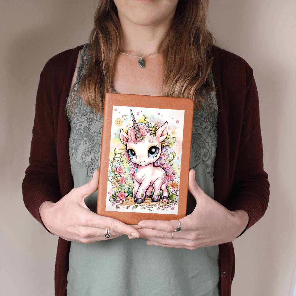 Cute Unicorn 091 - Vegan Leather Journal