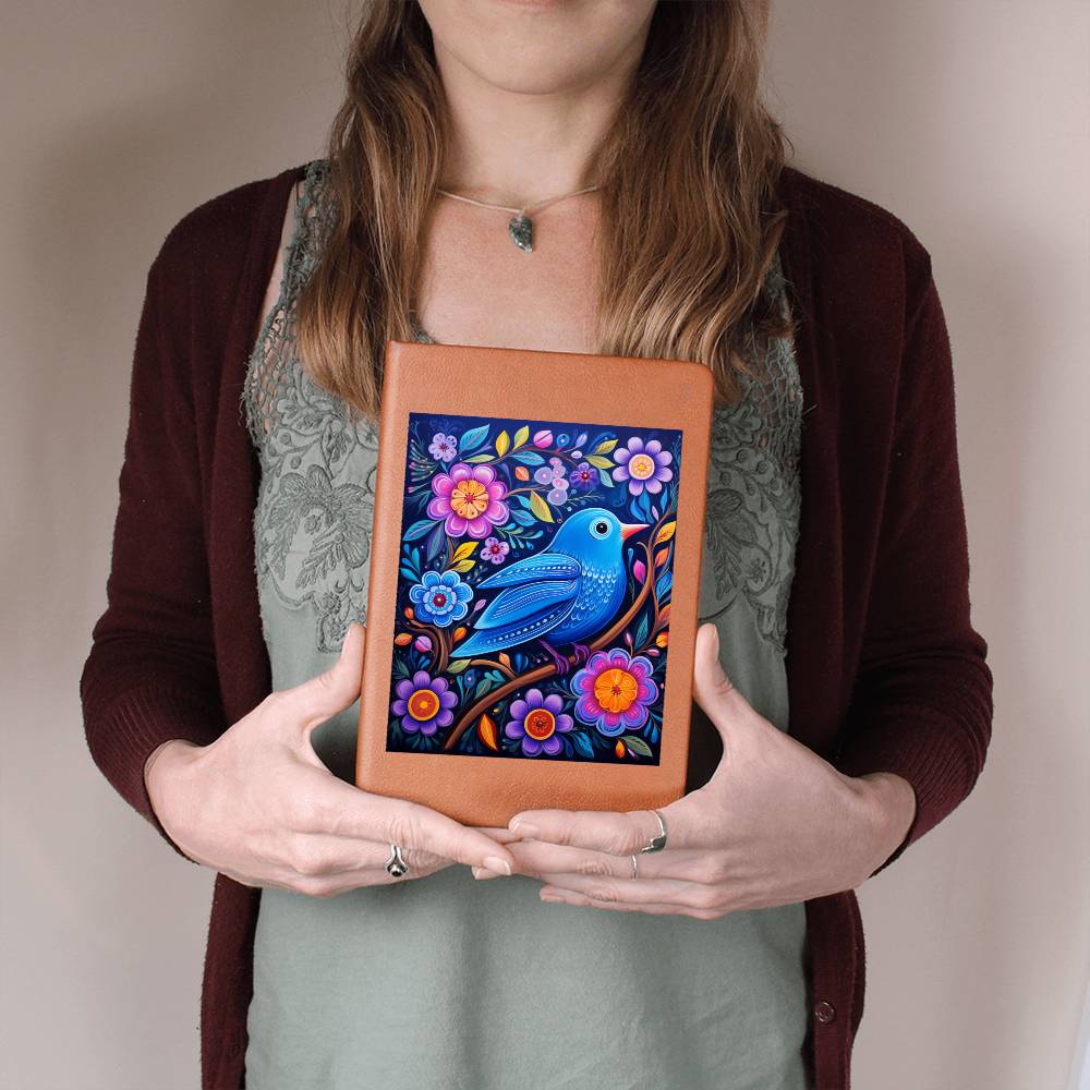Birds And Floral Design 181 - Vegan Leather Journal