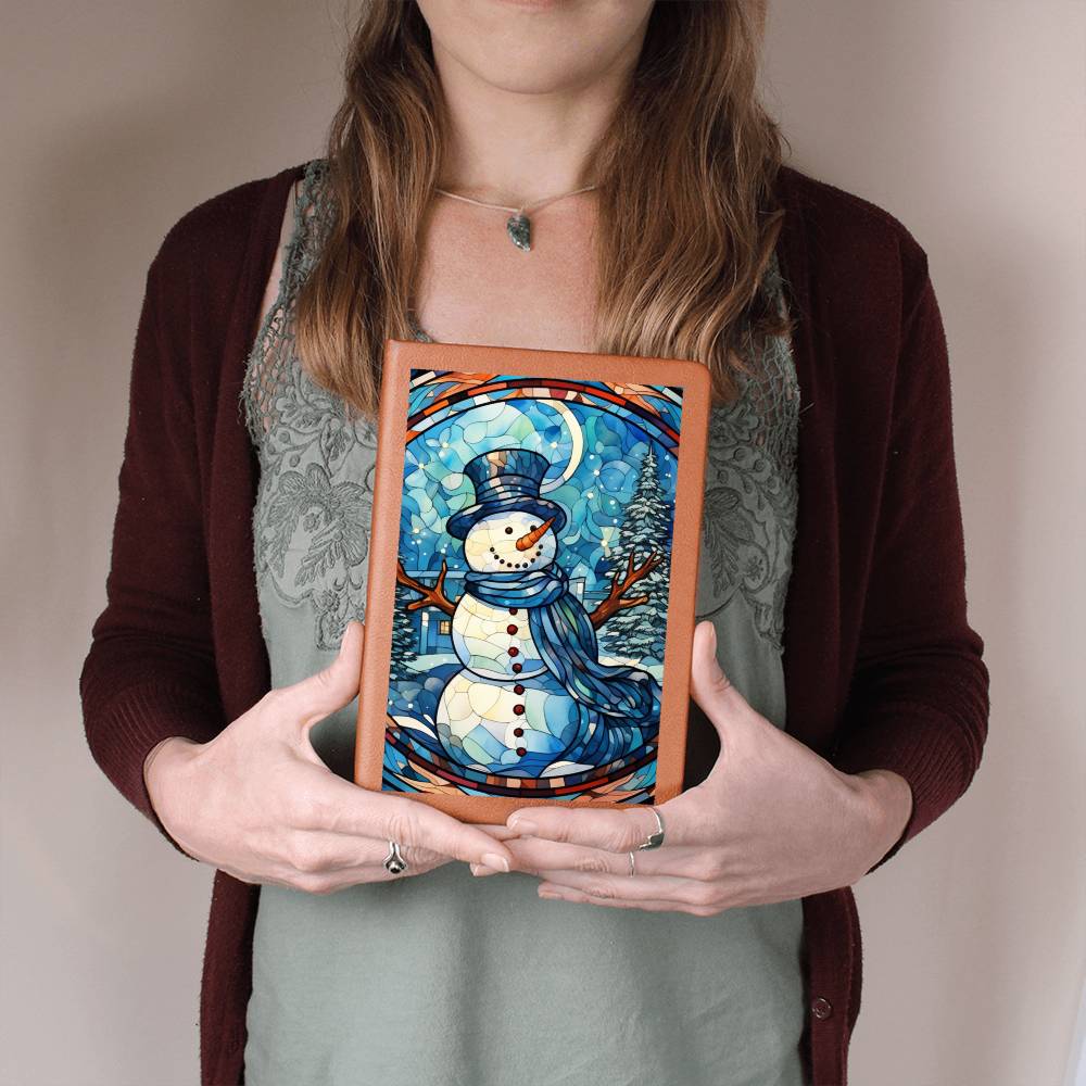 Christmas Stained Glass Design 002 - Vegan Leather Journal