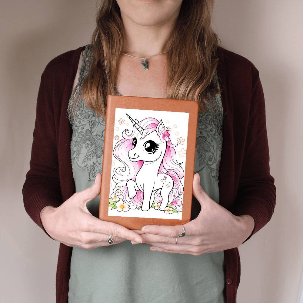 Cute Unicorn 103 - Vegan Leather Journal