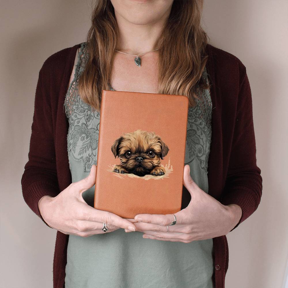 Brussels Griffon Peeking - Vegan Leather Journal