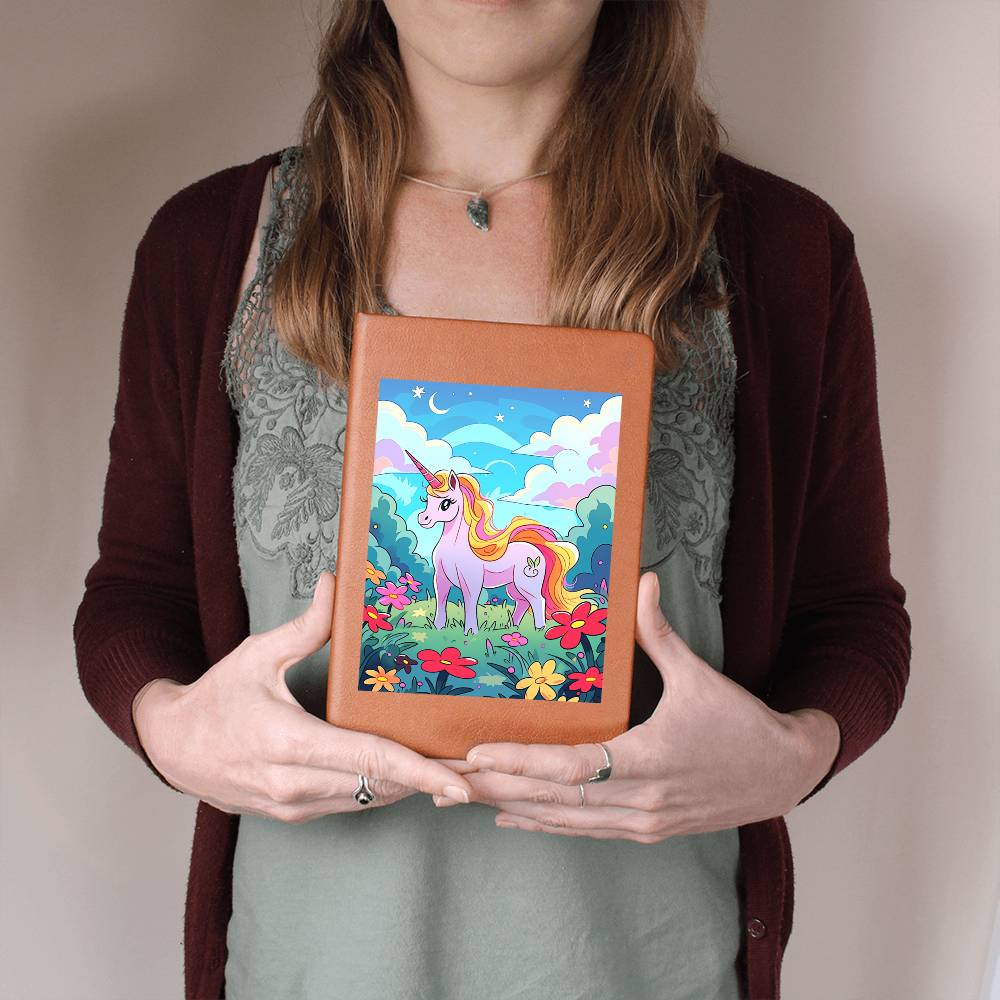 Cute Unicorn 122 - Vegan Leather Journal