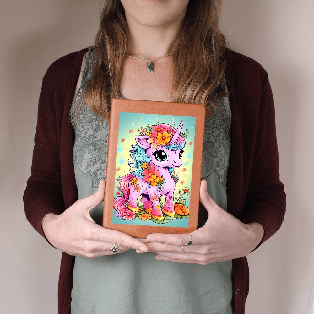 Cute Unicorn 059 - Vegan Leather Journal