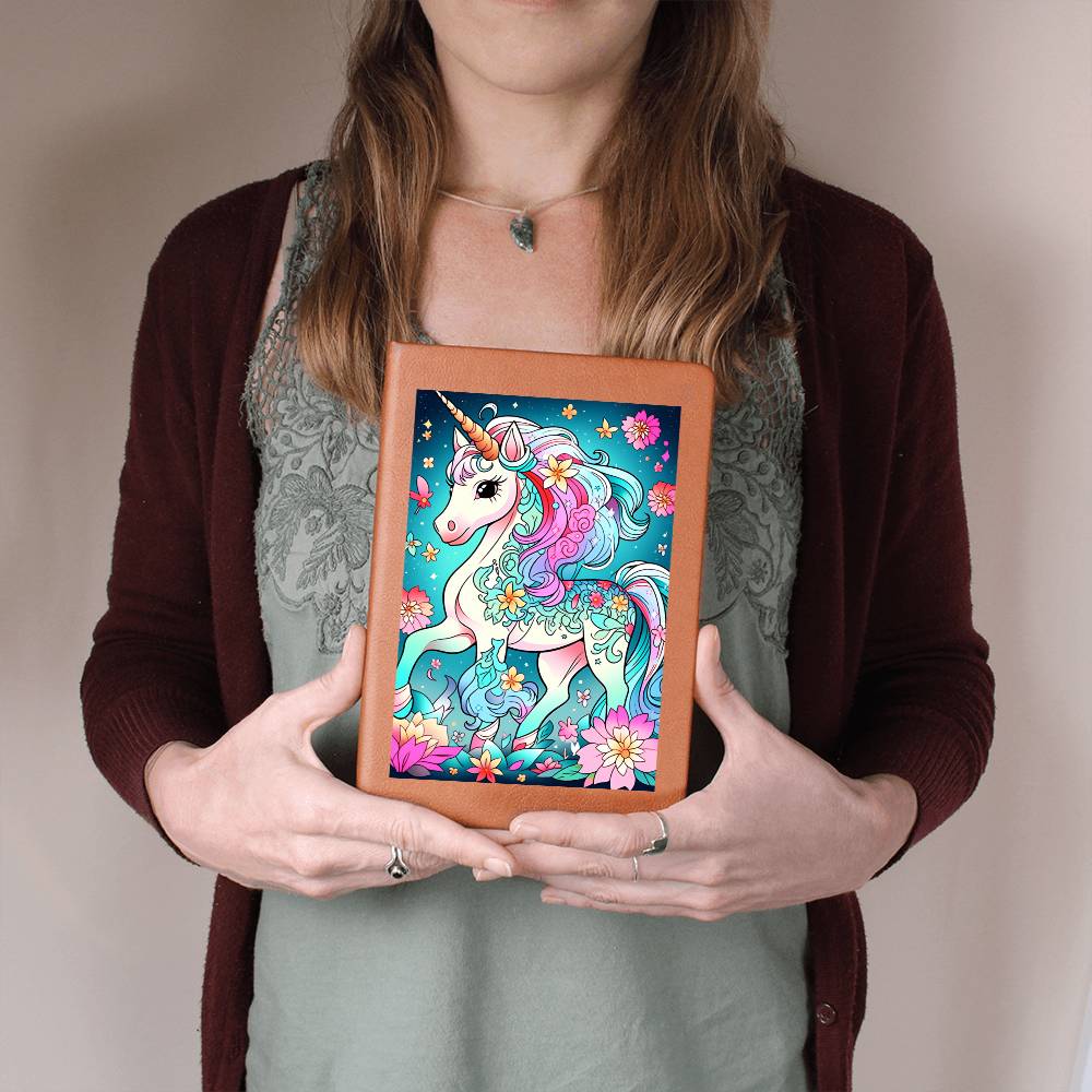 Cute Unicorn 056 - Vegan Leather Journal