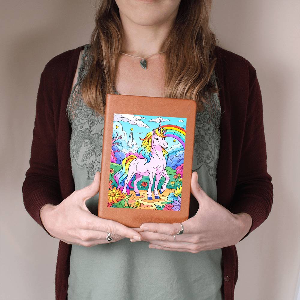 Cute Unicorn 047 - Vegan Leather Journal