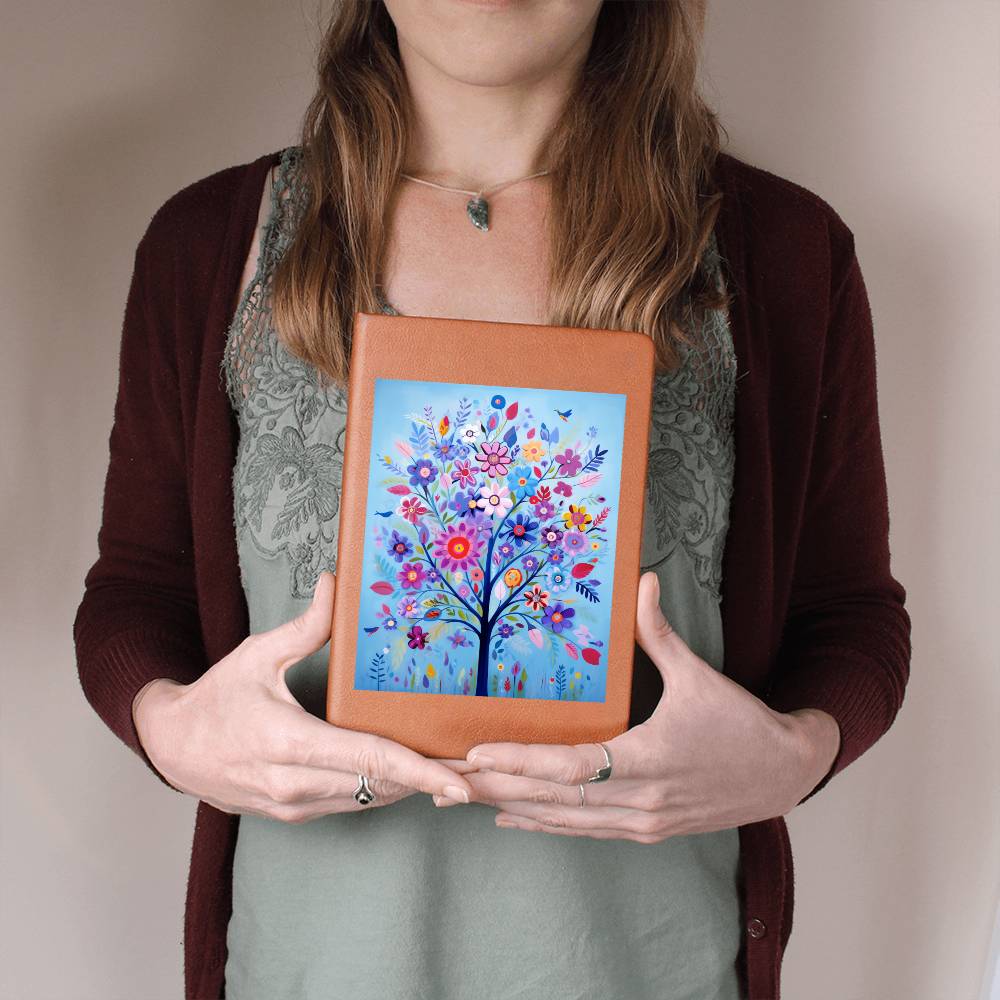 Birds And Floral Design 059 - Vegan Leather Journal