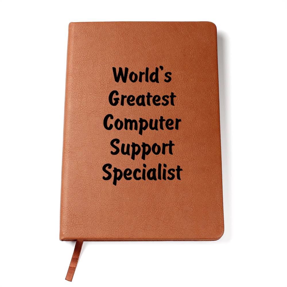 World's Greatest Computer Support Specialist v1 - Vegan Leather Journal