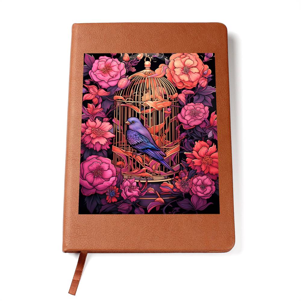 Birds And Floral Design 118 - Vegan Leather Journal