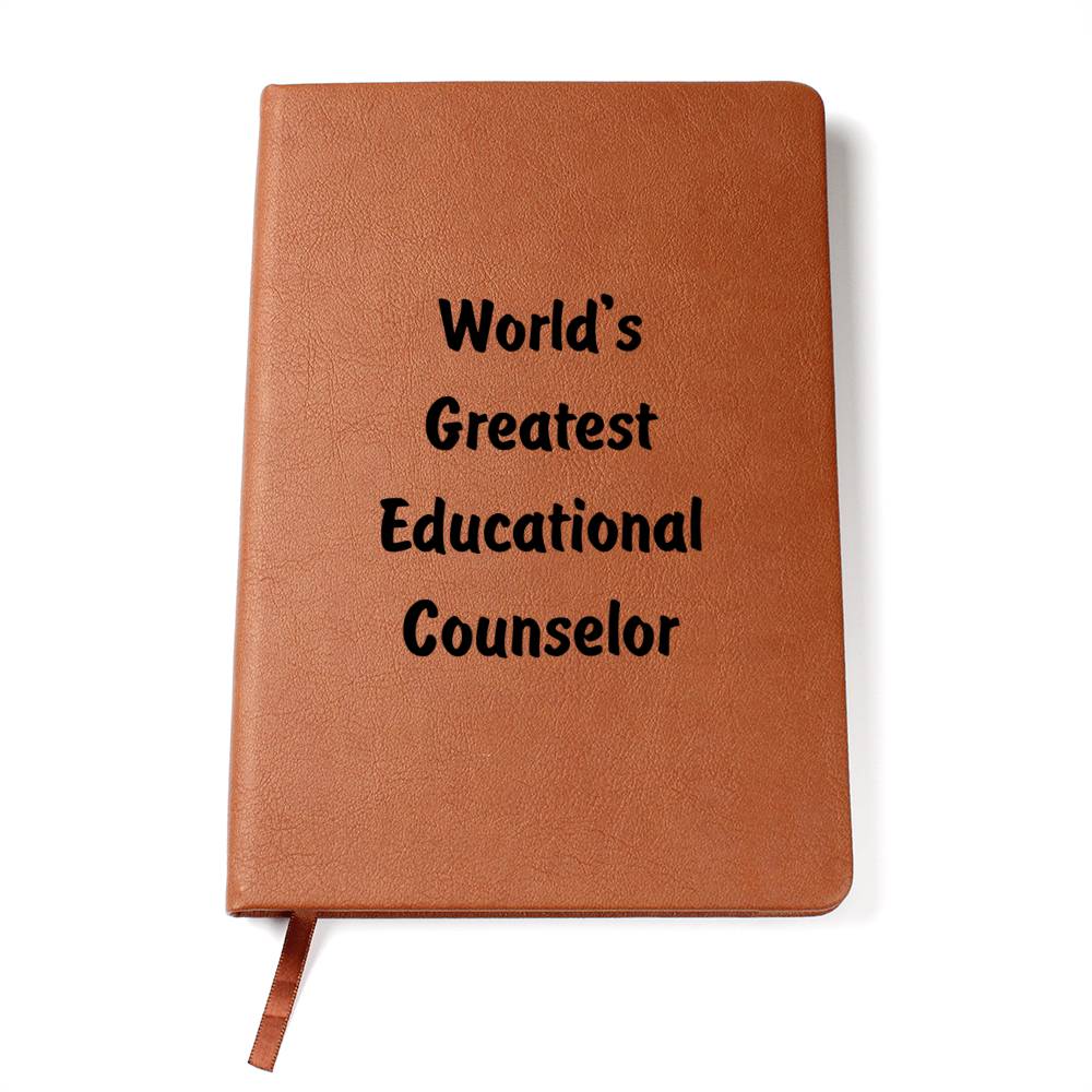 World's Greatest Educational Counselor v1 - Vegan Leather Journal
