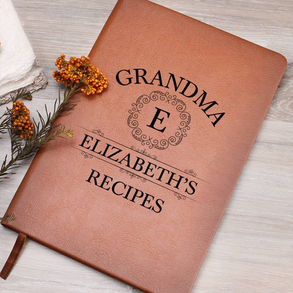 Grandma Elizabeth's Recipes - Vegan Leather Journal
