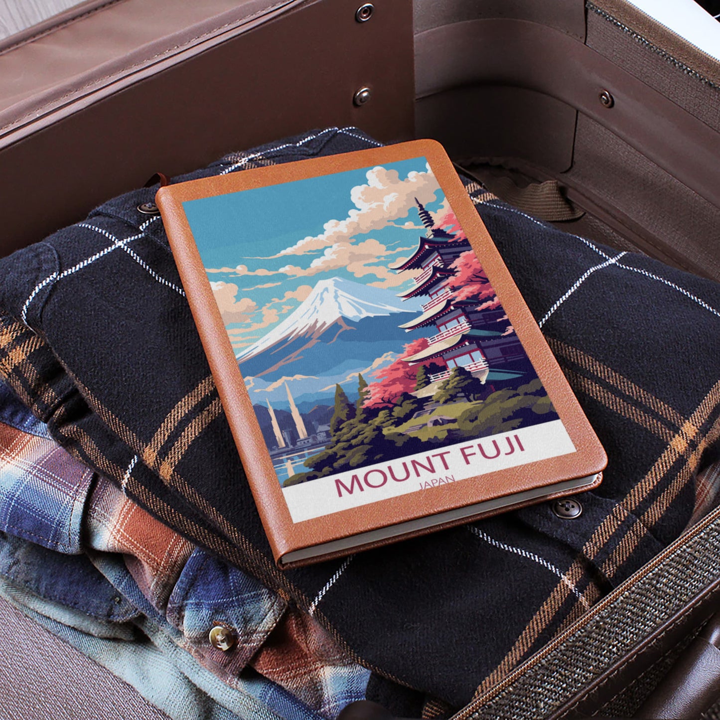 Famous Travel Destinations - Mount Fuji, Japan - Vegan Leather Journal