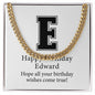 Happy Birthday Edward v02 - 14k Gold Finished Cuban Link Chain