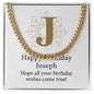 Happy Birthday Joseph v01 - 14k Gold Finished Cuban Link Chain