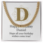 Happy Birthday Daniel v01 - 14k Gold Finished Cuban Link Chain