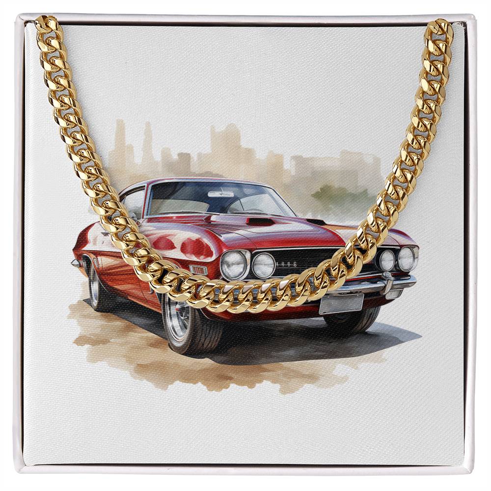 Muscle Car 06 - 14k Gold Finished Cuban Link Chain
